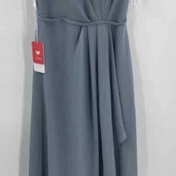 JJ's House Womens Blue Sleeveless Round Neck Fit & Flare Dress