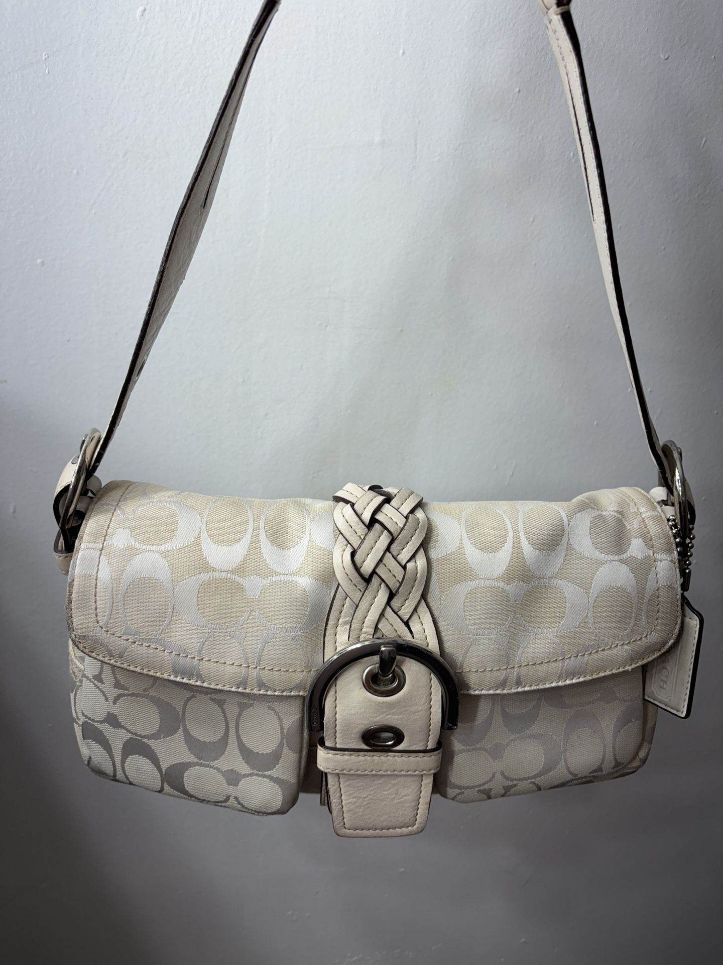 Vintage White Coach Bag