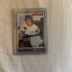 Tom Paciorek Signed Dodgers Baseball Card