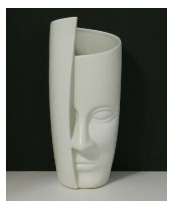 Nordic style modern creative ceramic arrangement crafts face flower vase 12.5 in