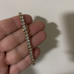 7 Inch 10k Yellow Gold Tennis Chain 