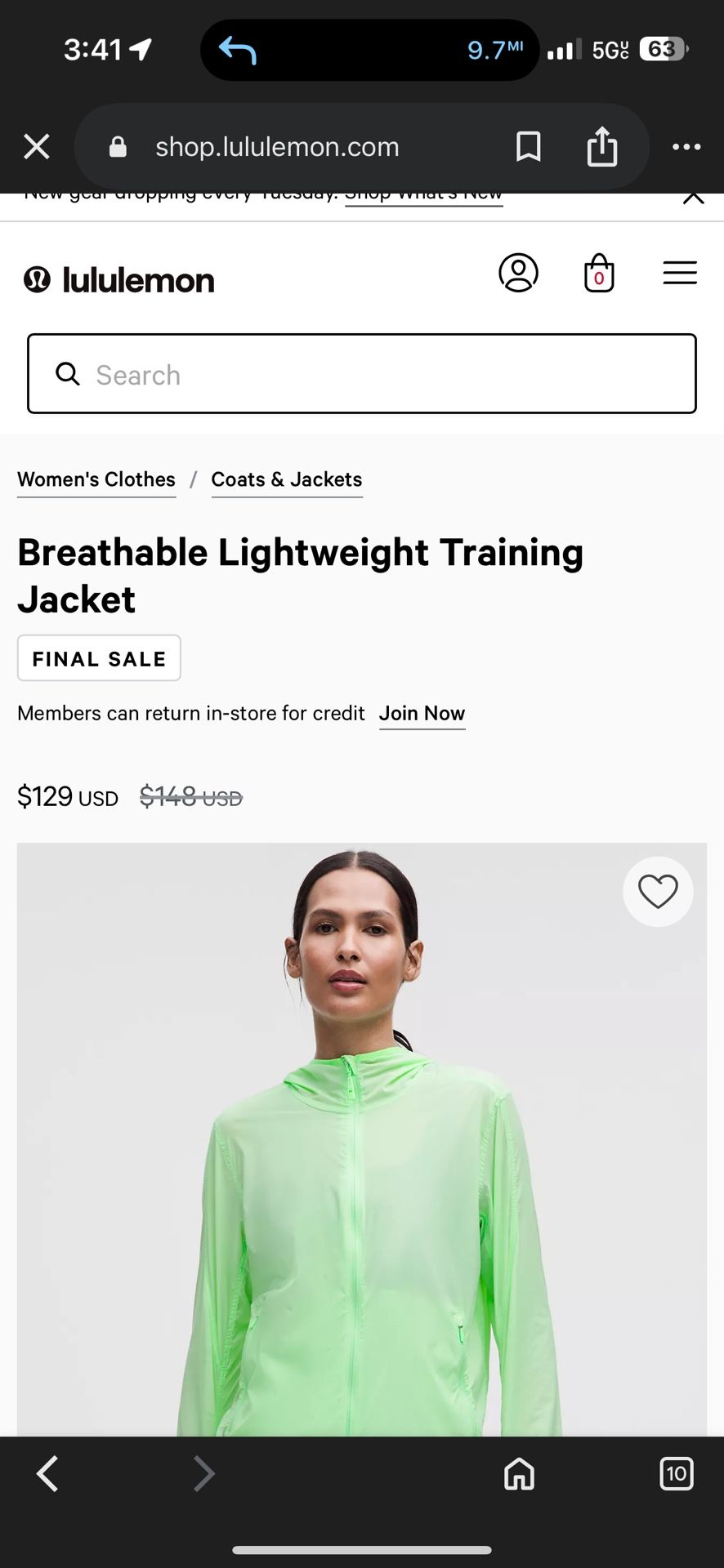  Lululemon Lightweight Training Jacket !!!!excelent Condition 