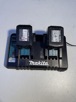 Makita Dual Rapid Charger + 2 Genuine LXT Batteries (5.0Ah & 4.0Ah)