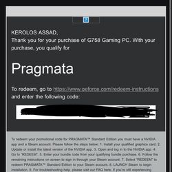 PRAGMATA promotional code