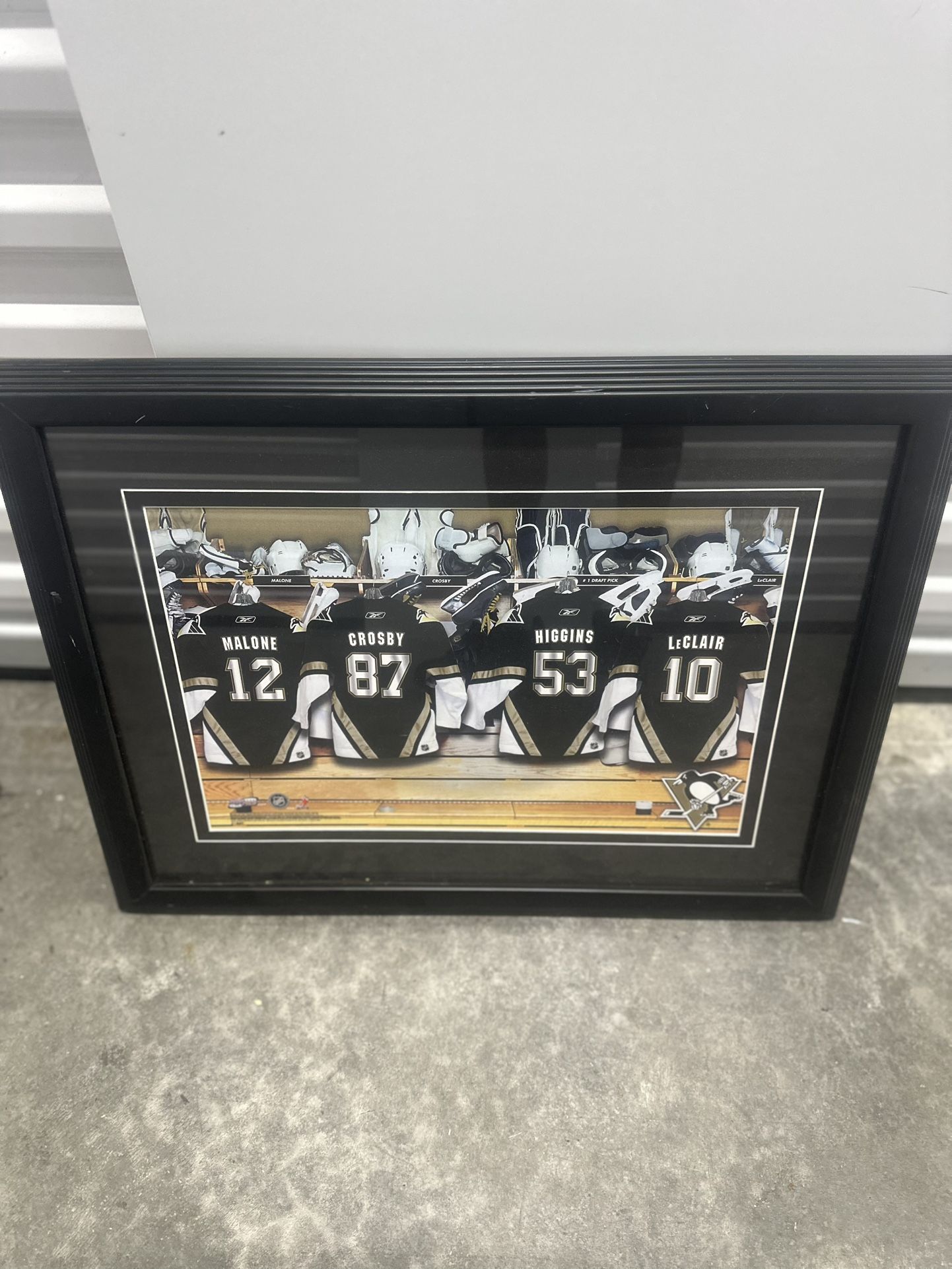 Framed Pittsburgh Penguins Locker Room Print w/ Sidney Crosby – $40