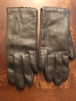 Aris Womens Brown Leather Lined Gloves - Size Medium