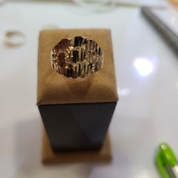 10k Y Gold Nugget Ring Sz 8
