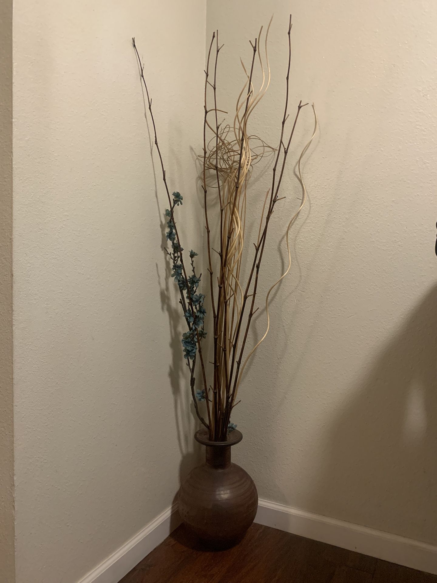 Vase With Flower Bamboo Wood Arrangement