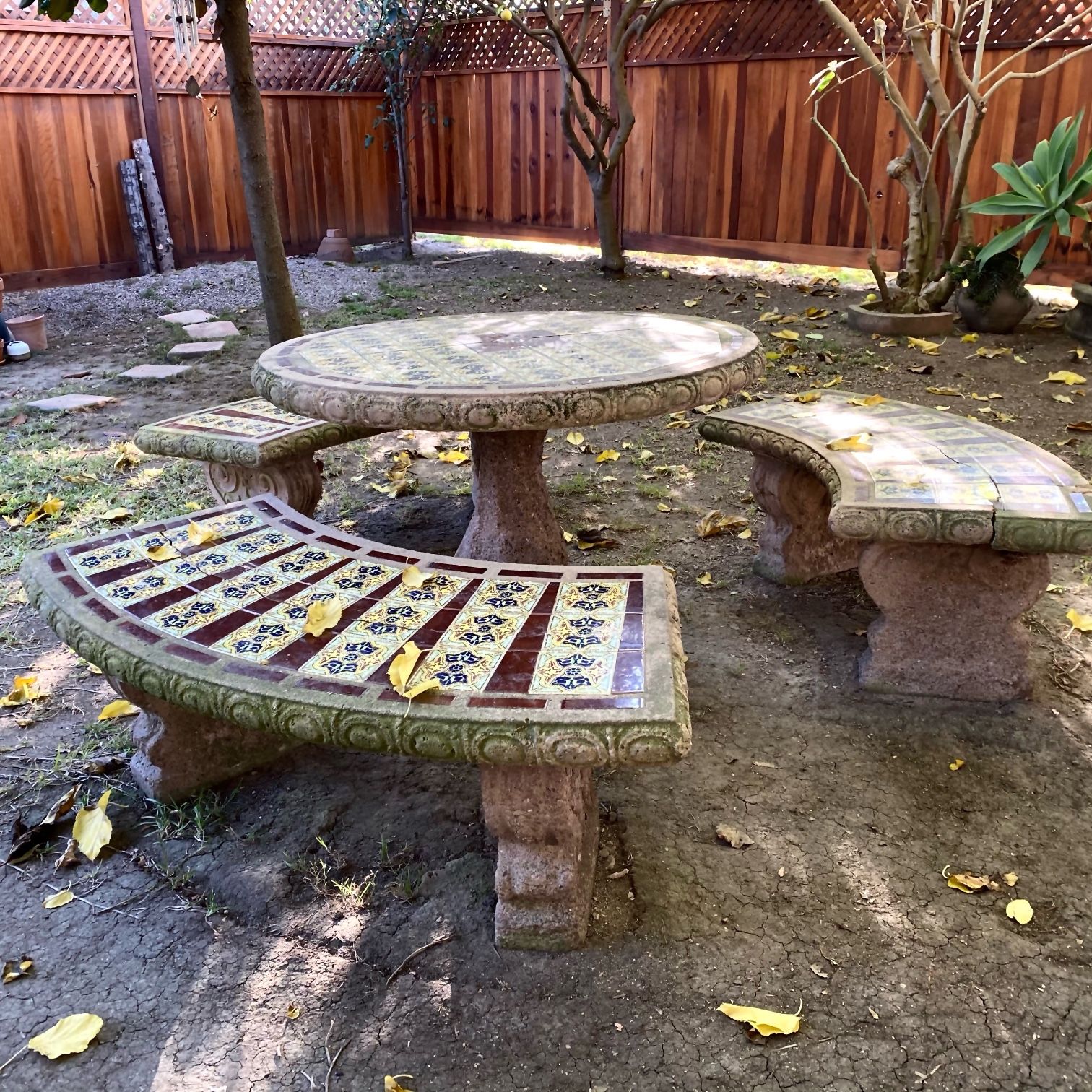 Tile Cement Table And 2 Benches Mexican Concrete Patio Set for Sale in San Diego CA OfferUp