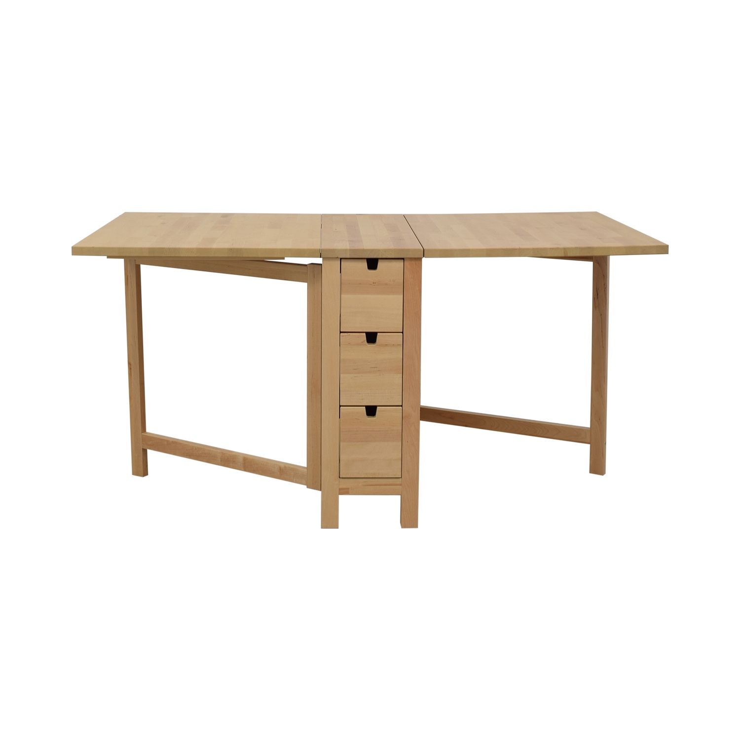 IKEA Norden Gateleg Folding Table with Storage Drawers