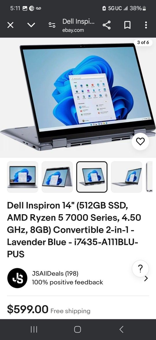 Dell Laptop 2  In 1