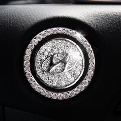 Hyundai Start Button | Bling Car Décor | Crystal Rhinestone Car Bling Ring | Emblem Sticker