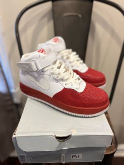 Size 10 - Vintage Nike Air Force 1 '07 Mid White Varsity Red 2008