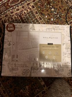 Willow And Sage 100% Cotton California King Bedsheets. Paris Themed