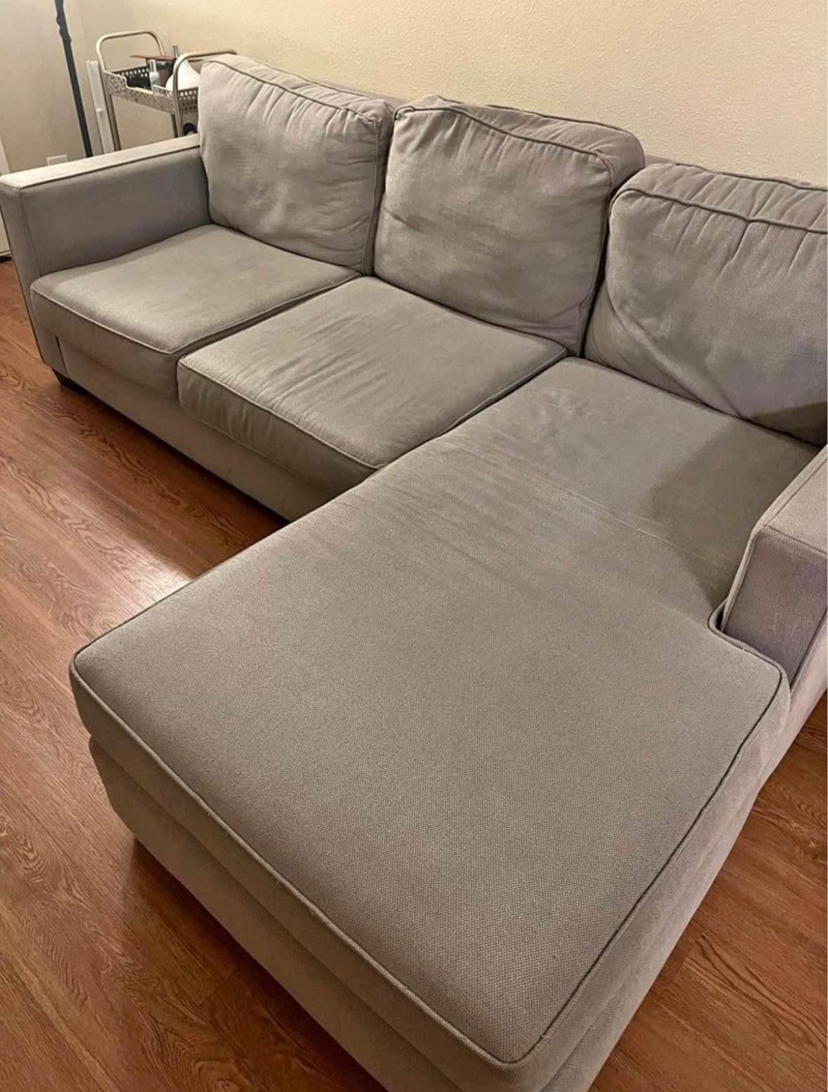 Living Spaces Beige 92" Reversible Chaise Sectional Sofa