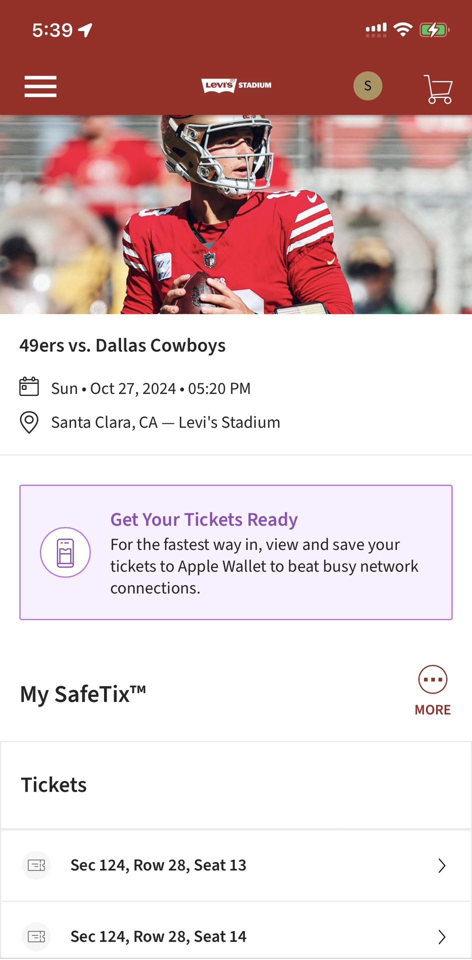 2 Cowboys V 49er tickets