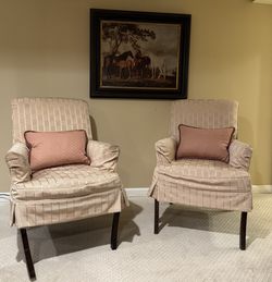 MOVING OUT - Custom Upholstered Chairs - Pair