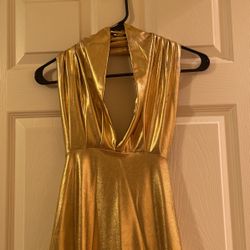 Gold Lamè Marilyn -style Dress 