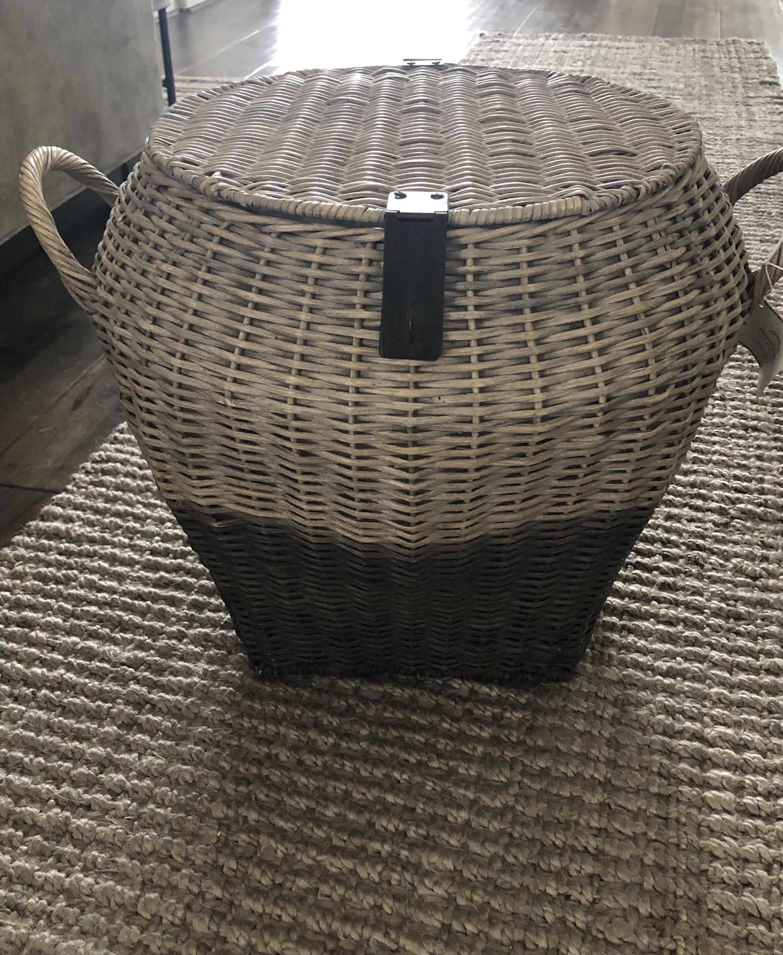 Pottery Barn - Large Gray dip-dye basket