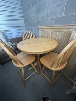 High Table With 3 Swivel Chairs