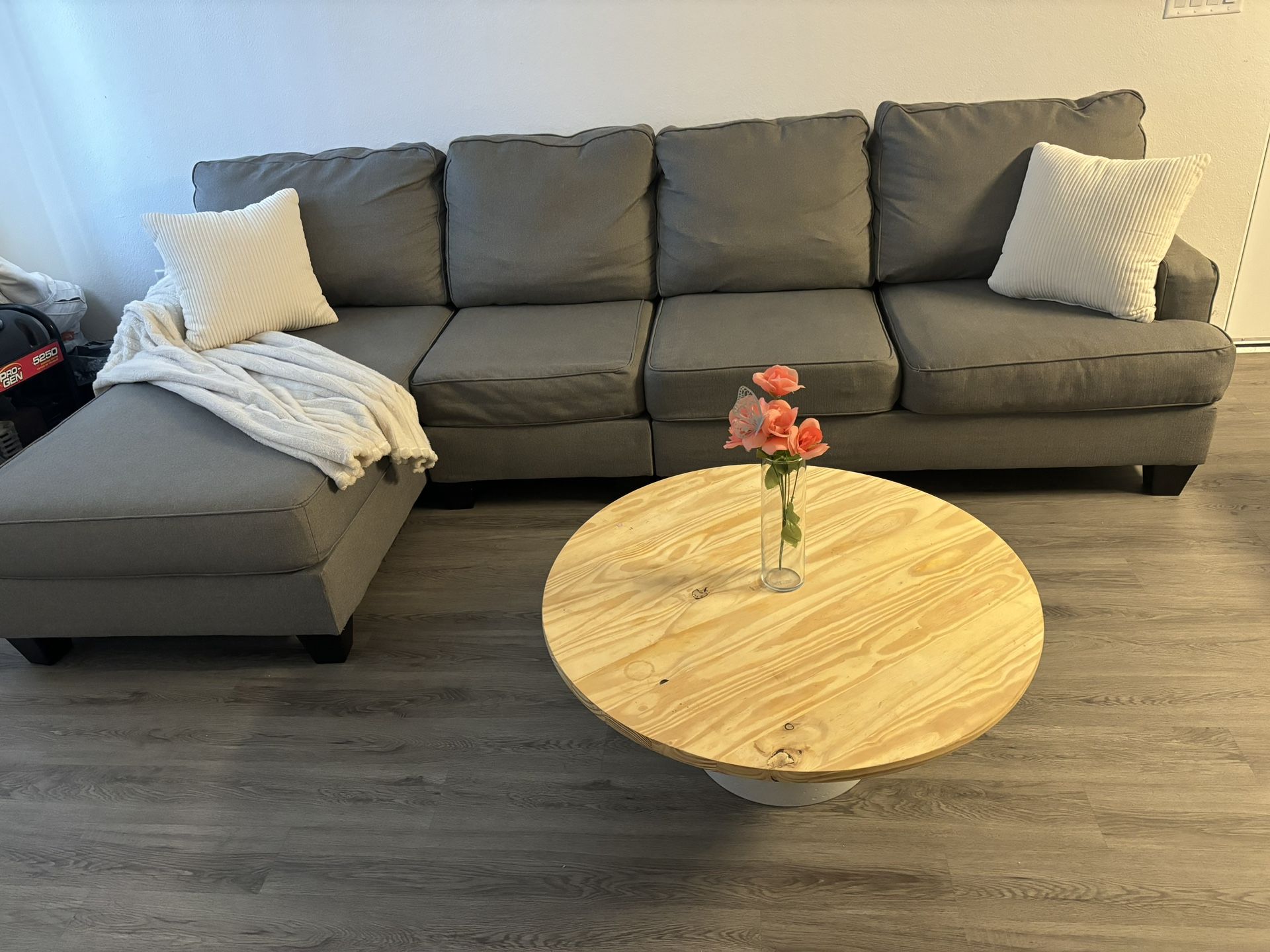 Free Delivery - Gray Sectional Sofa/Couch