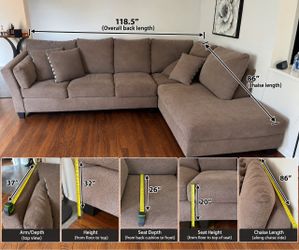 Large Sectional Sofa with Chaise – $200 OBO