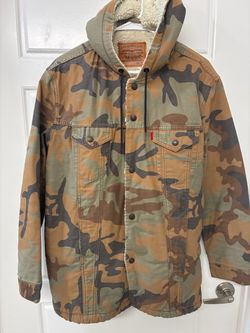 Levis x Justin Timberlake Fresh Leaves Jacket Mens Small  Camo Parka Hood Sherpa