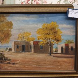 Vtg Oil Painting "Adobe Autumn"