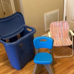 Laundry Basket/step2 Kids Chair/pink Folding Chair Each $5pickup In Streamwood