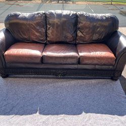 Brown Leather Sofa