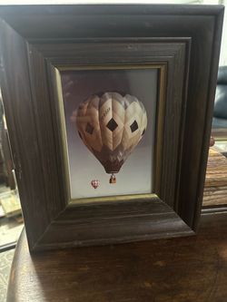 Pair of vintage Lyle S. Wessale hot Air Balloon framed Photo