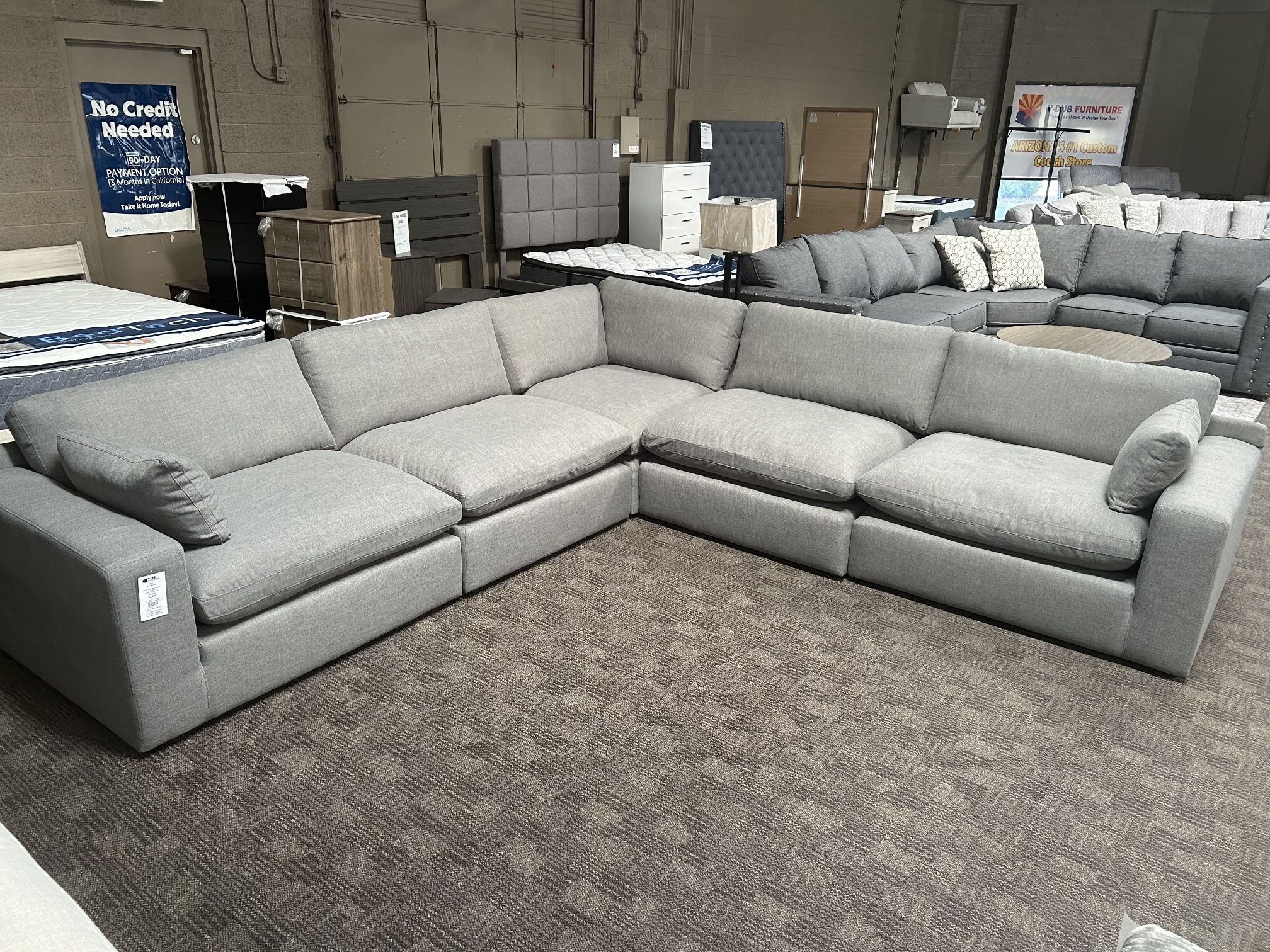 Big Deep Modular Feather Cloud Grey Sectional