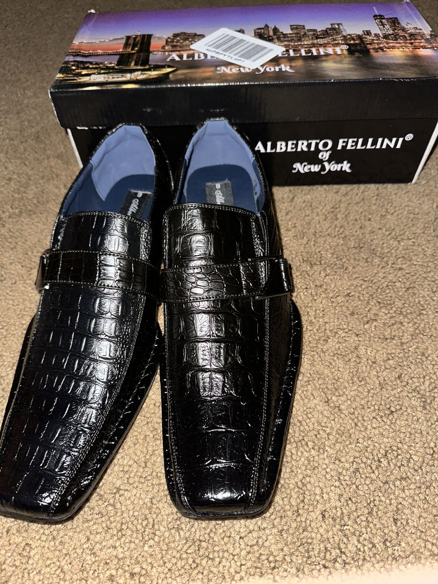 Alberto Fellini Dress Shoes Crocodile Leather Size 9