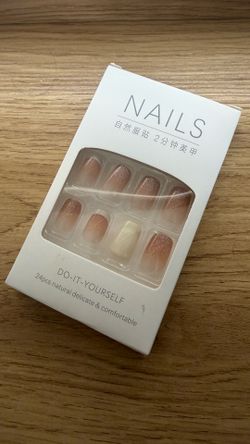 Press On Nails 24 Sizes Nude Glossy 24pcs, Nail Glue Included