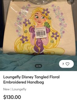 Loungefly Disney Tangled Floral Embroidered Handbag