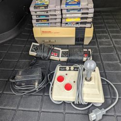 Original Nintendo Game System + 10 Games, Joy Stick 