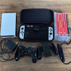 Nintendo Switch White OLED - With 10 Games 