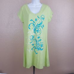 Guy Harvey by Aftco Women's Sleep Shirt Night Gown Size M Green O2