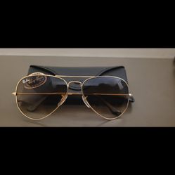 Ray-Ban Brown And Gold Aviators