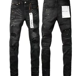 All black purple jeans