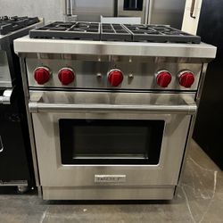 Wolf 30”wide Gas Range Stove In Stainless Steel Recent Model 
