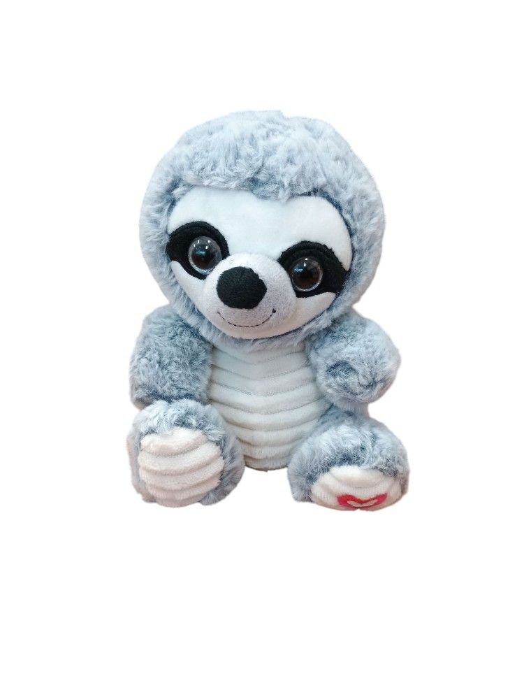 Walmart Gray Sitting Sloth Plush Toy Stuffed Animal Plushy Shimmery Eyes 6in