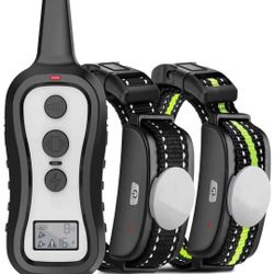 Dog Training Collar with 2 Receivers, Shock Collars for Dogs with Remote, Dog Shock Collar with Beep Vibration Shock for Small Medium Large 2 Dogs(15-