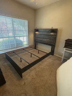 Queen Size Bed Frame + 1 Night Stand