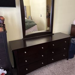Wood Dressers And Nightstand Set (Espresso Color) 