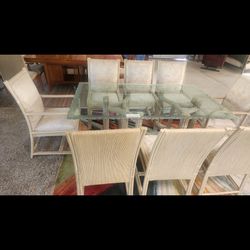 Glass Top Table With Six Dining Chairs