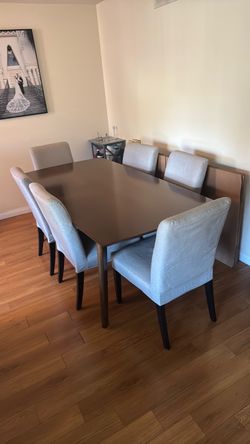 Solid Wood Dining Table with 6 chairs