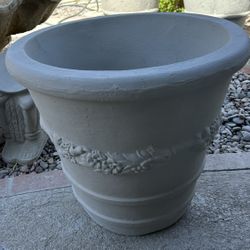 New 2 Flower Pots Made Out Of Cement Perfect Gift 🎁 