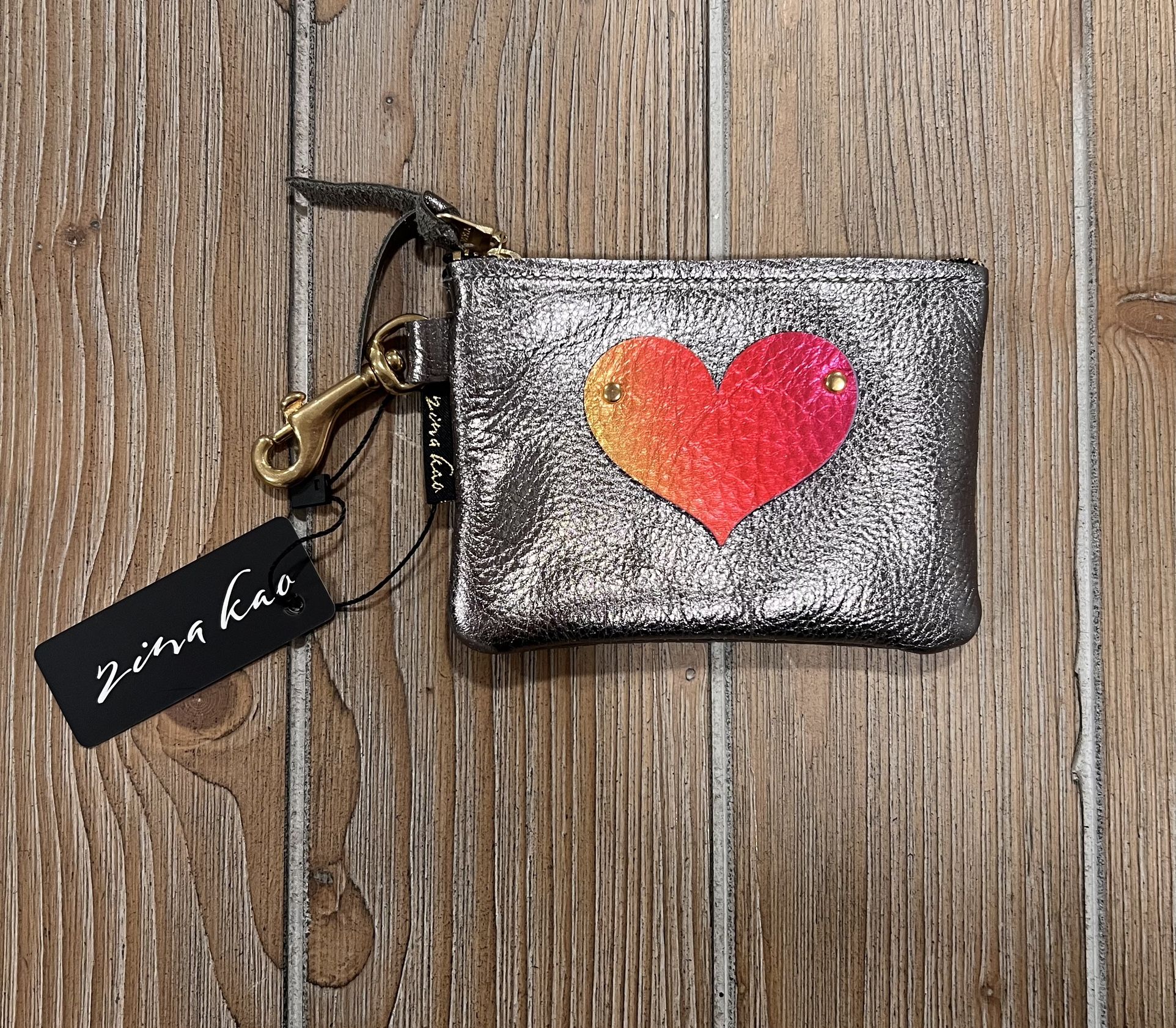 NWT Zina Kao Coin Purse With Heart