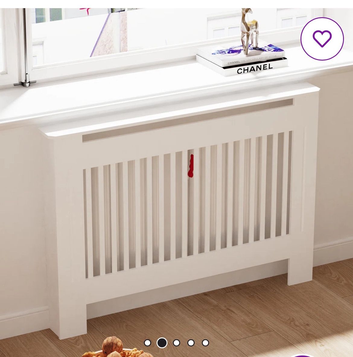 Tall Vertical Slats Radiator Cover Wood Cabinet Modern Radiators Shelf Thicken White